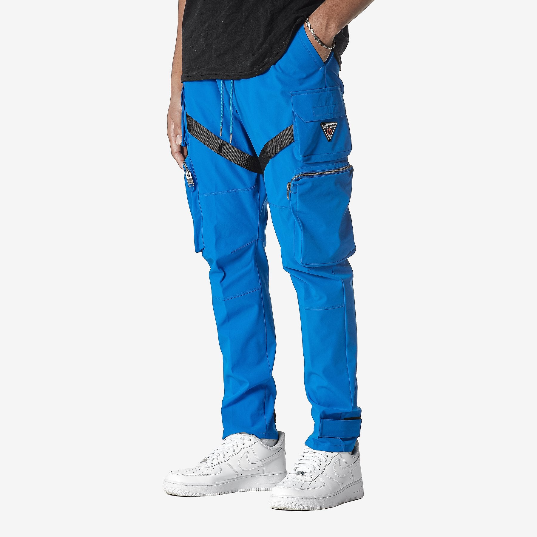 LIFE CODE ROYAL BLUE CARGO PANTS W/ STRAPS & ZIPPERS - Copper Rivet